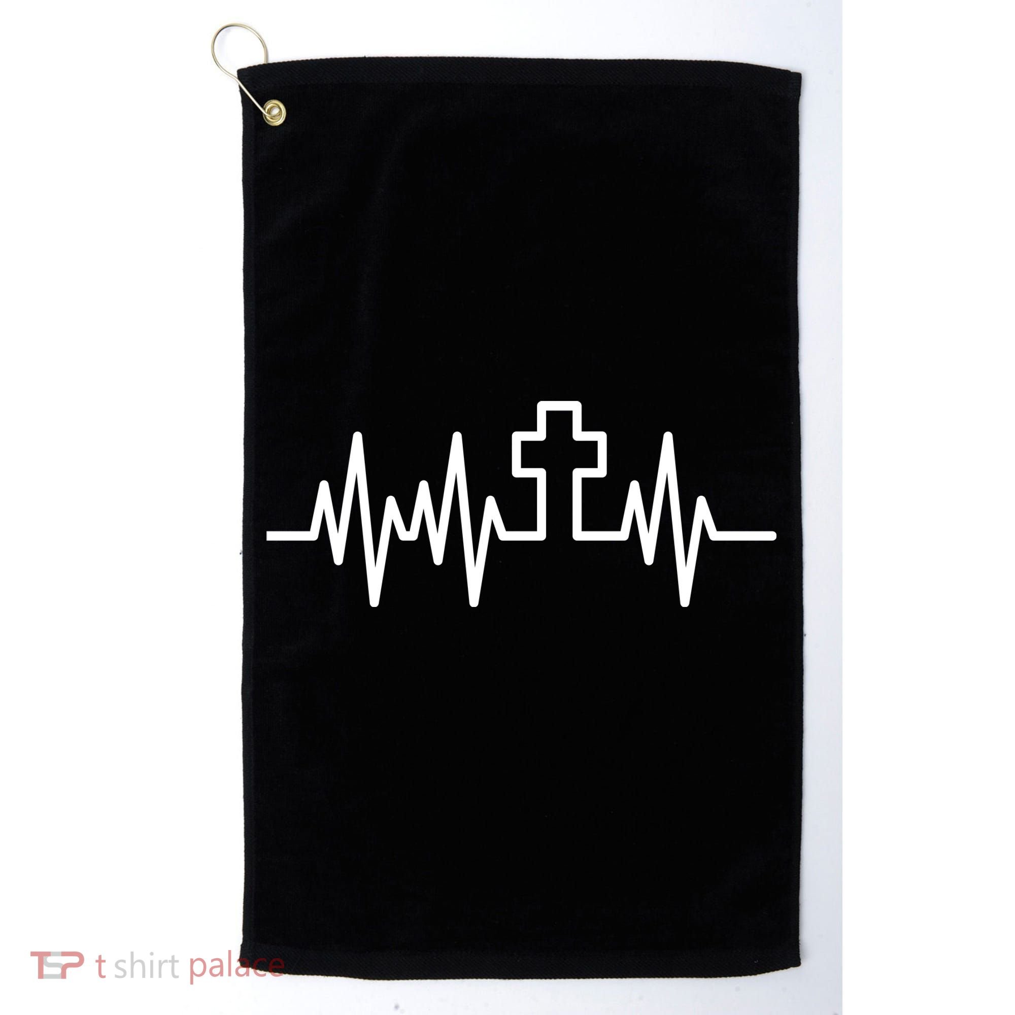 Heartbeat Cross Golf Towel