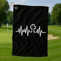 Heartbeat Cross Golf Towel thumb 1