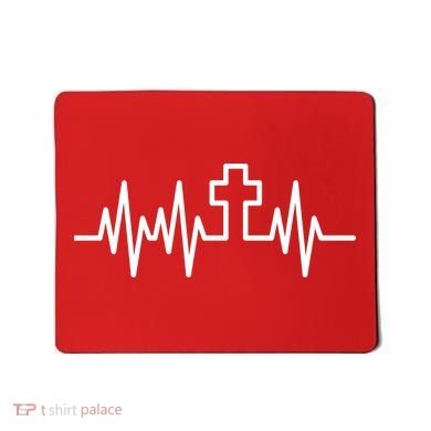 Heartbeat Cross Mousepad