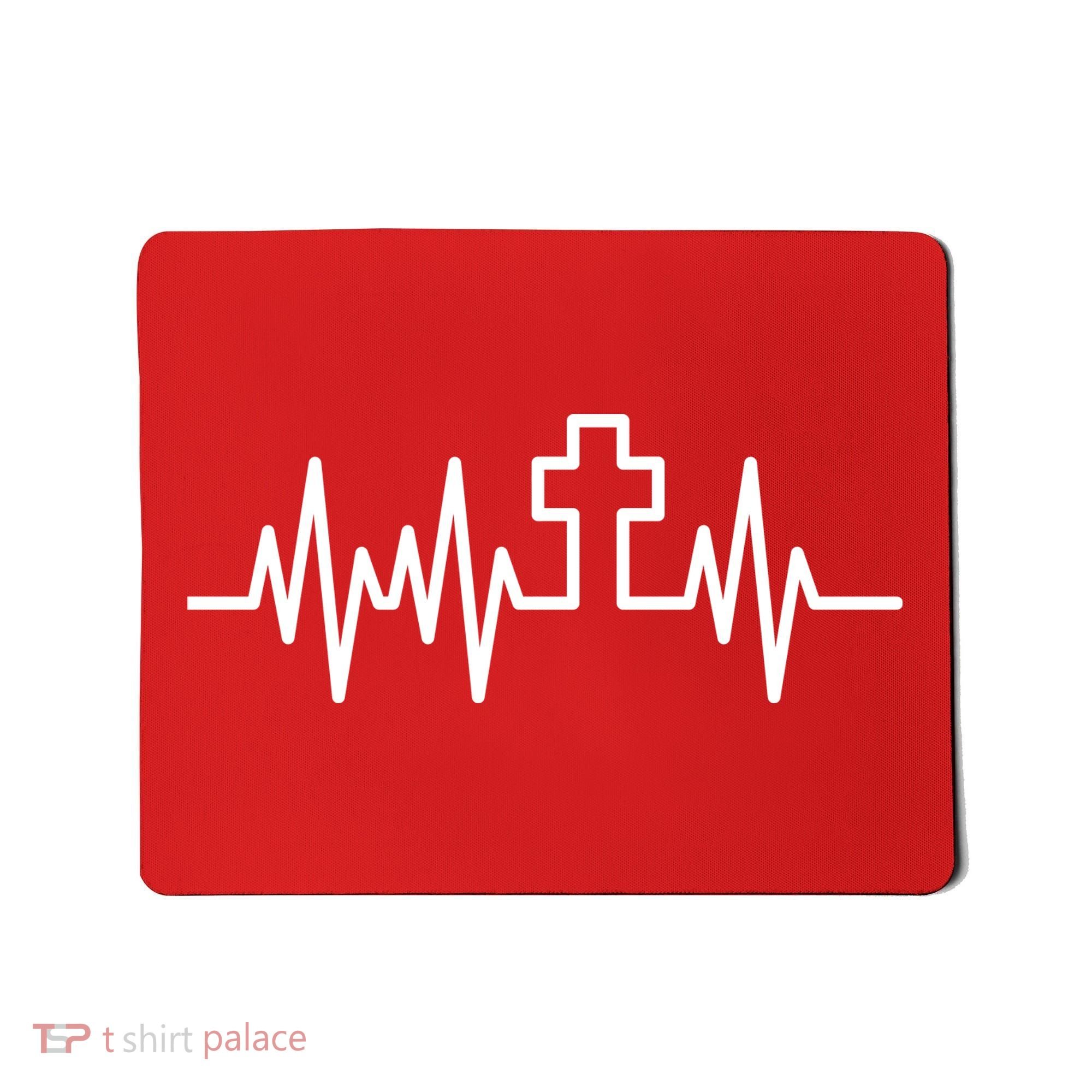 Heartbeat Cross Mousepad