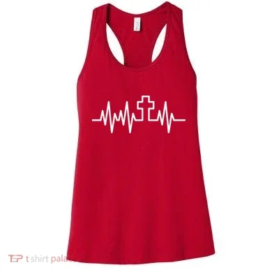 Heartbeat Cross Women's Tank Top