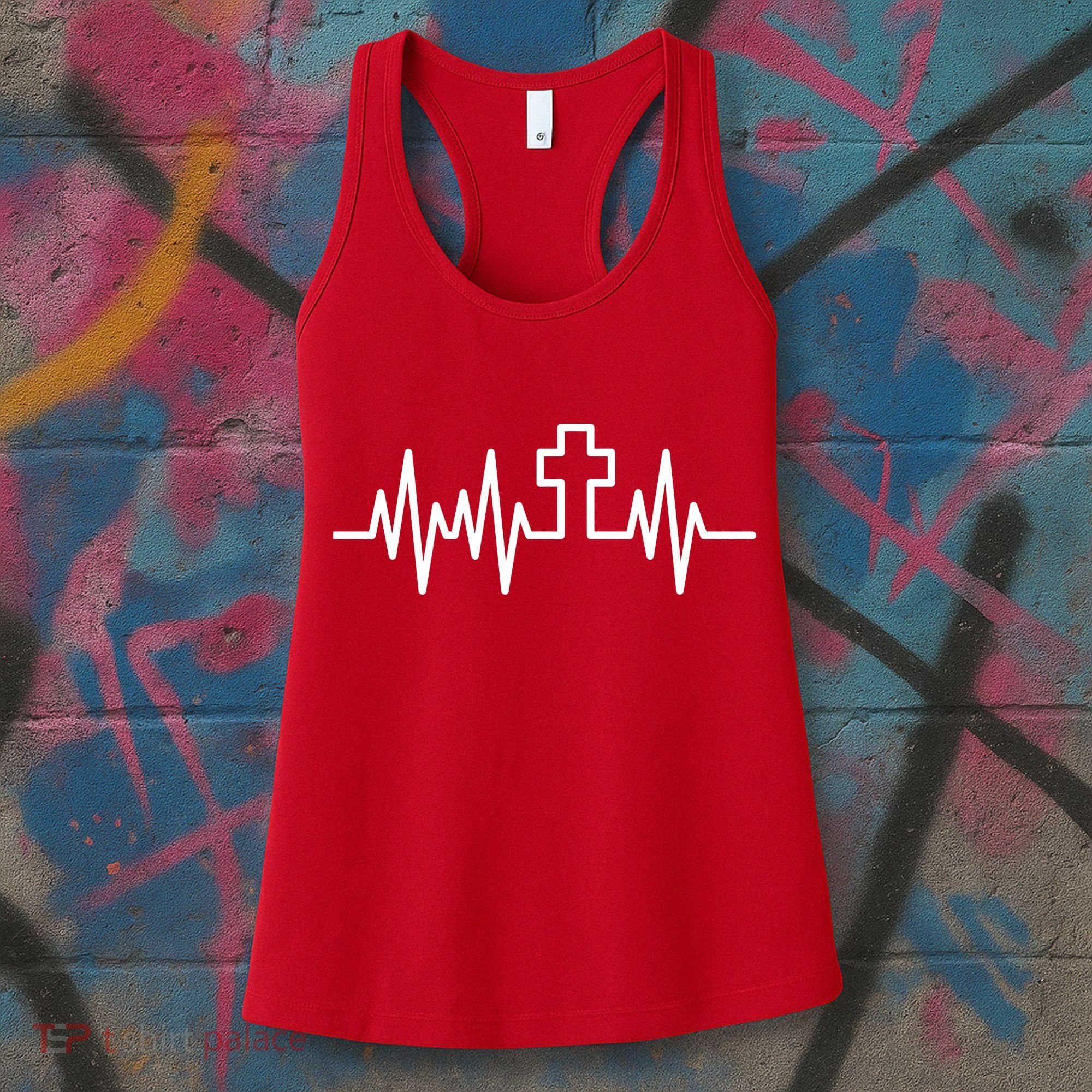 Heartbeat Cross Women's Tank Top