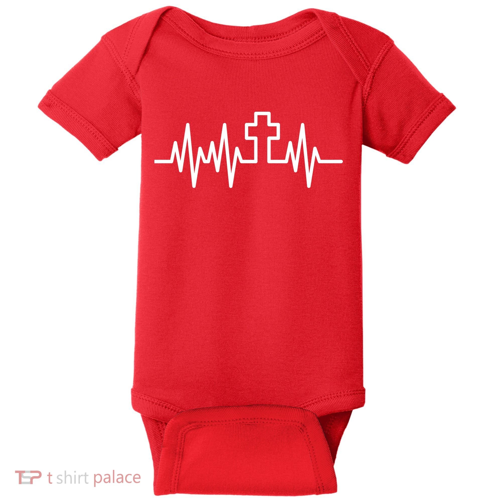 Heartbeat Cross Baby Bodysuit