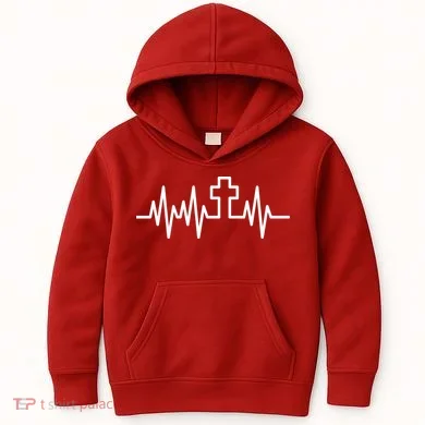 Heartbeat Cross Kids Hoodie