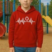 Heartbeat Cross Kids Hoodie thumb 2