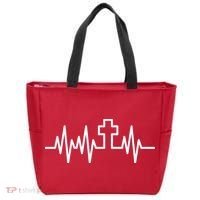 Heartbeat Cross Tote Bag thumb 0