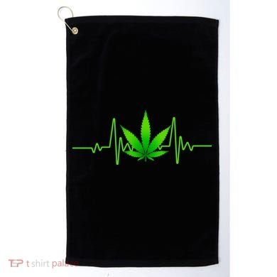Heartbeat Weed Pulse Golf Towel