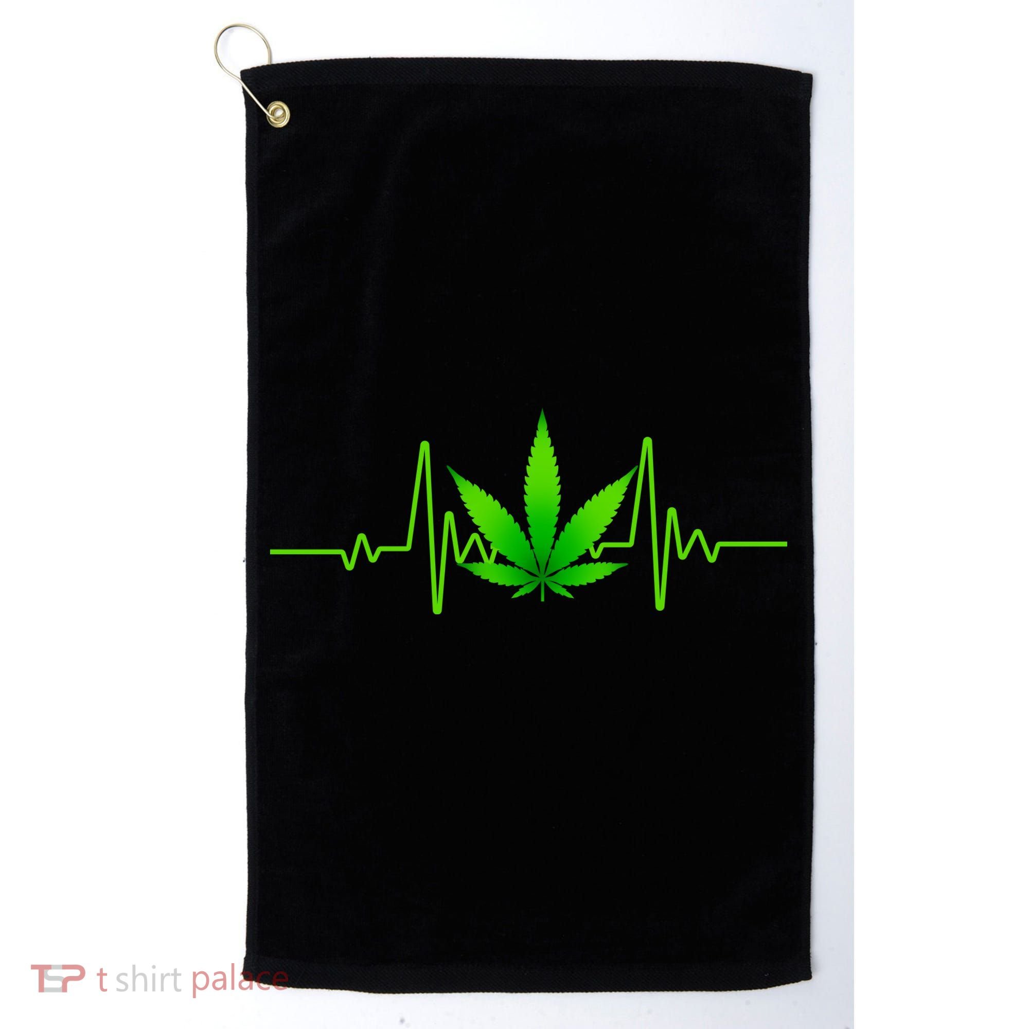 Heartbeat Weed Pulse Golf Towel