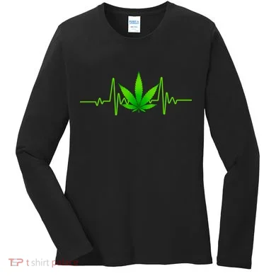 Heartbeat Weed Pulse Women's Long Sleeve Shirt