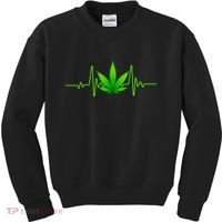 Heartbeat Weed Pulse Kids Sweatshirt thumb 0