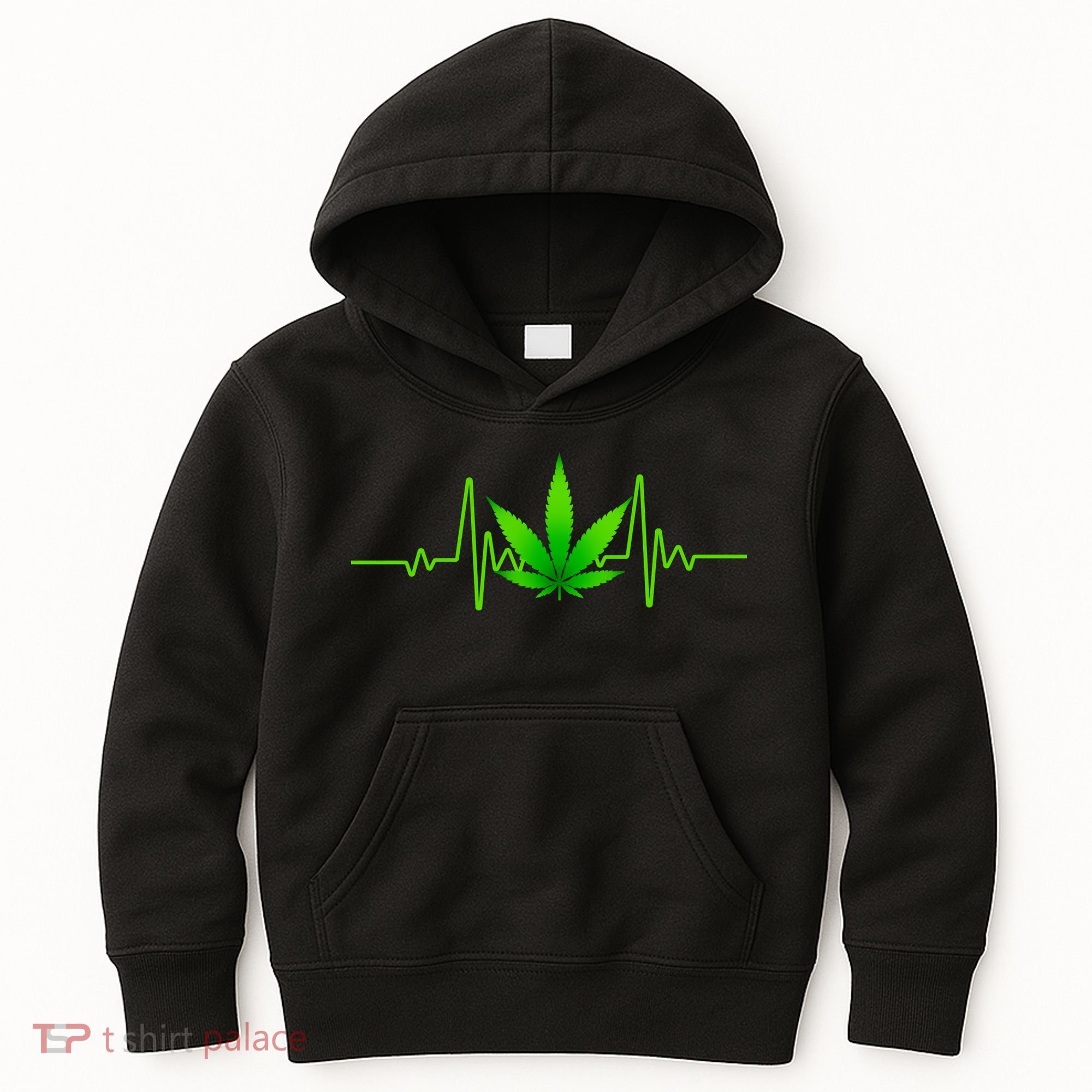 Heartbeat Weed Pulse Kids Hoodie