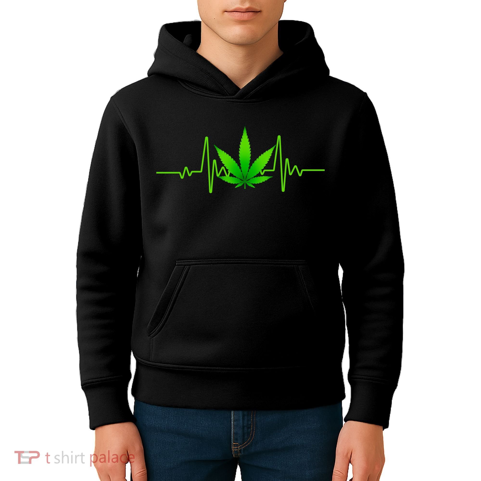 Heartbeat Weed Pulse Kids Hoodie