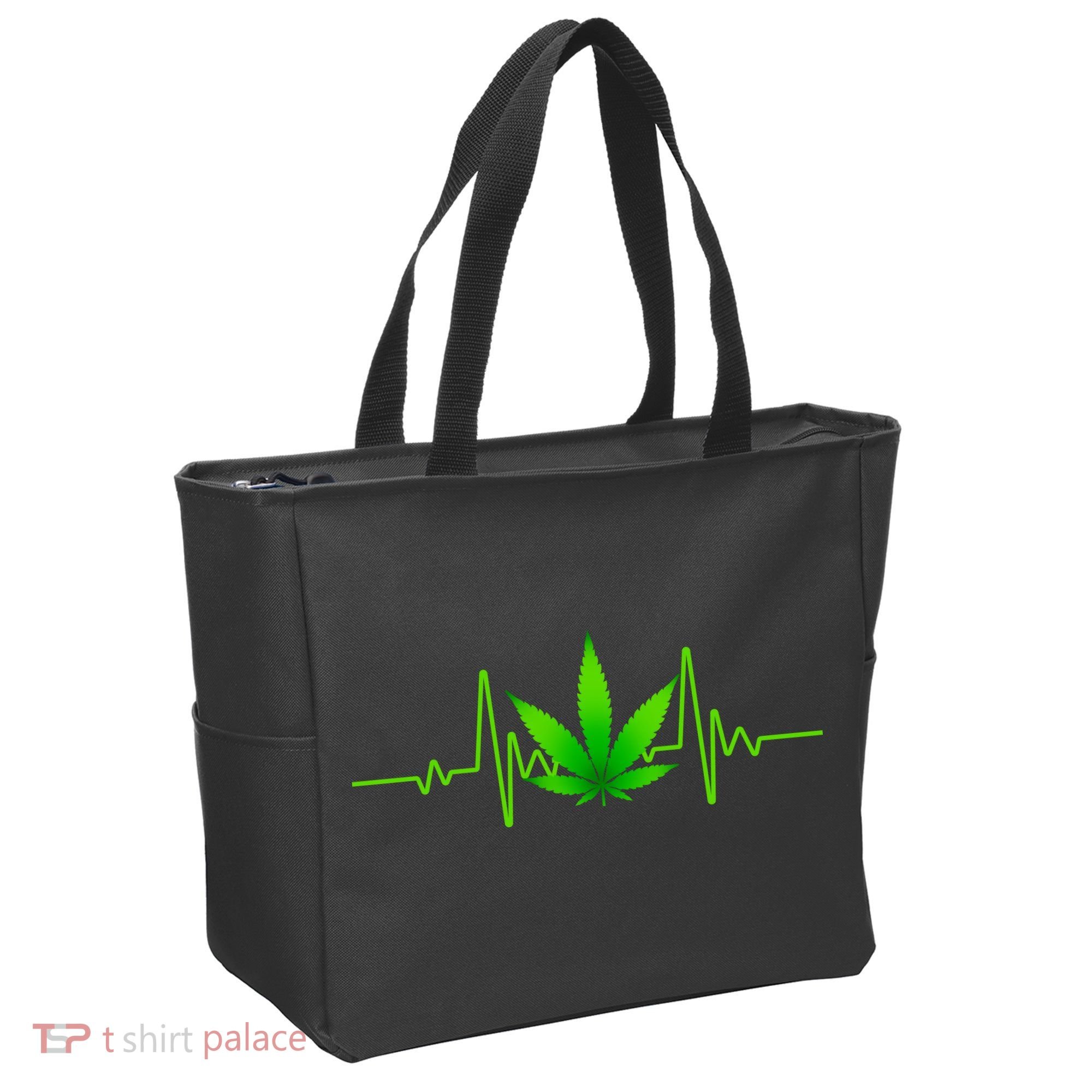 Heartbeat Weed Pulse Tote Bag
