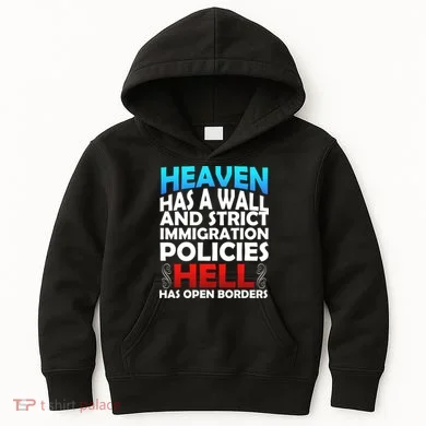 Heaven Has A Wall Hell Has Open Borders Kids Hoodie
