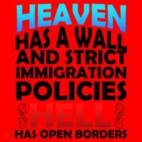 Heaven Has A Wall Hell Has Open Borders Santa Hat thumb 1