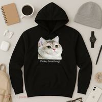 Heavy Breathing Cat Hoodie thumb 3