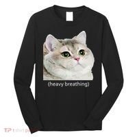 Heavy Breathing Cat Long Sleeve Shirt thumb 0