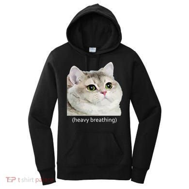 Heavy Breathing Cat Women's Hoodie