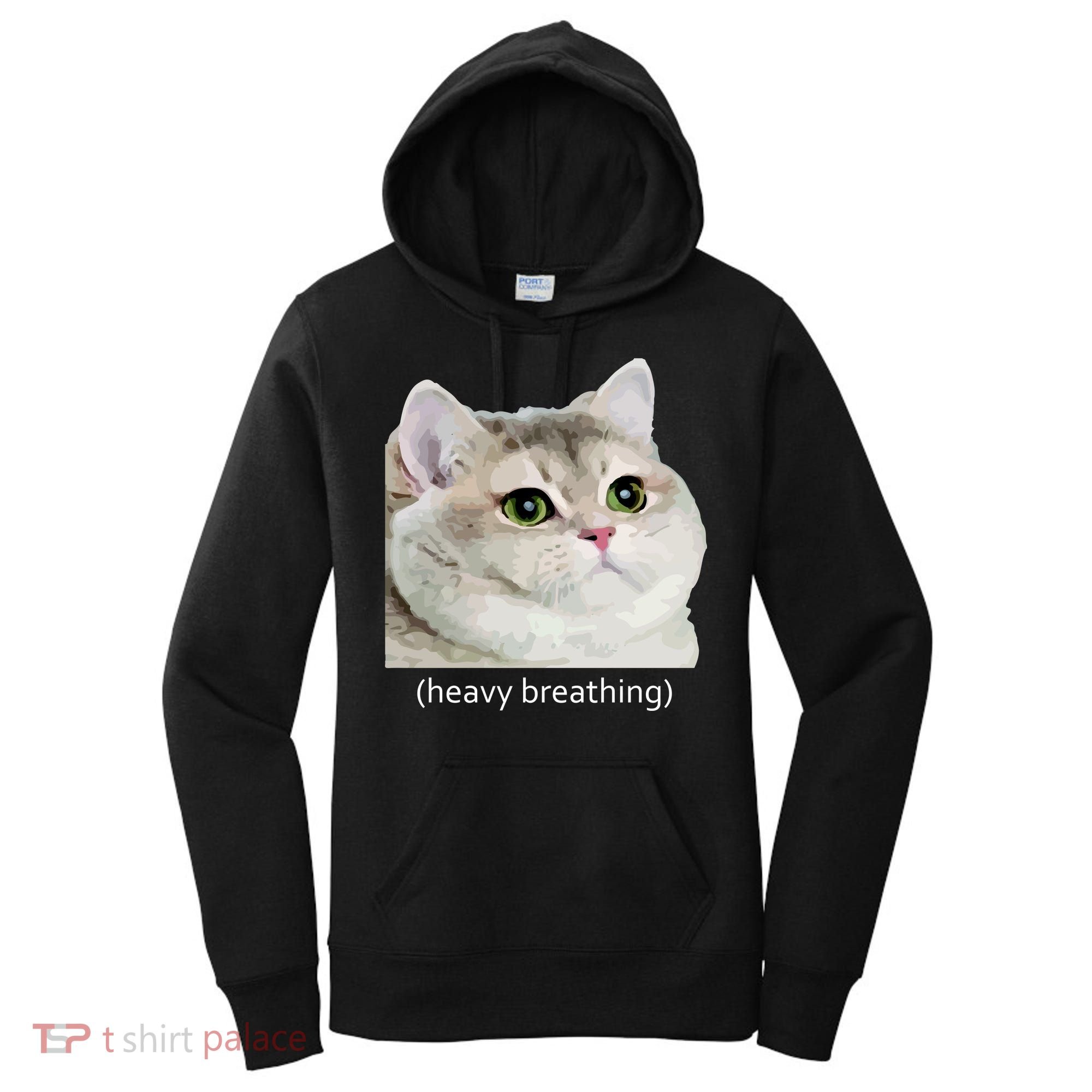 Heavy Breathing Cat Women's Hoodie