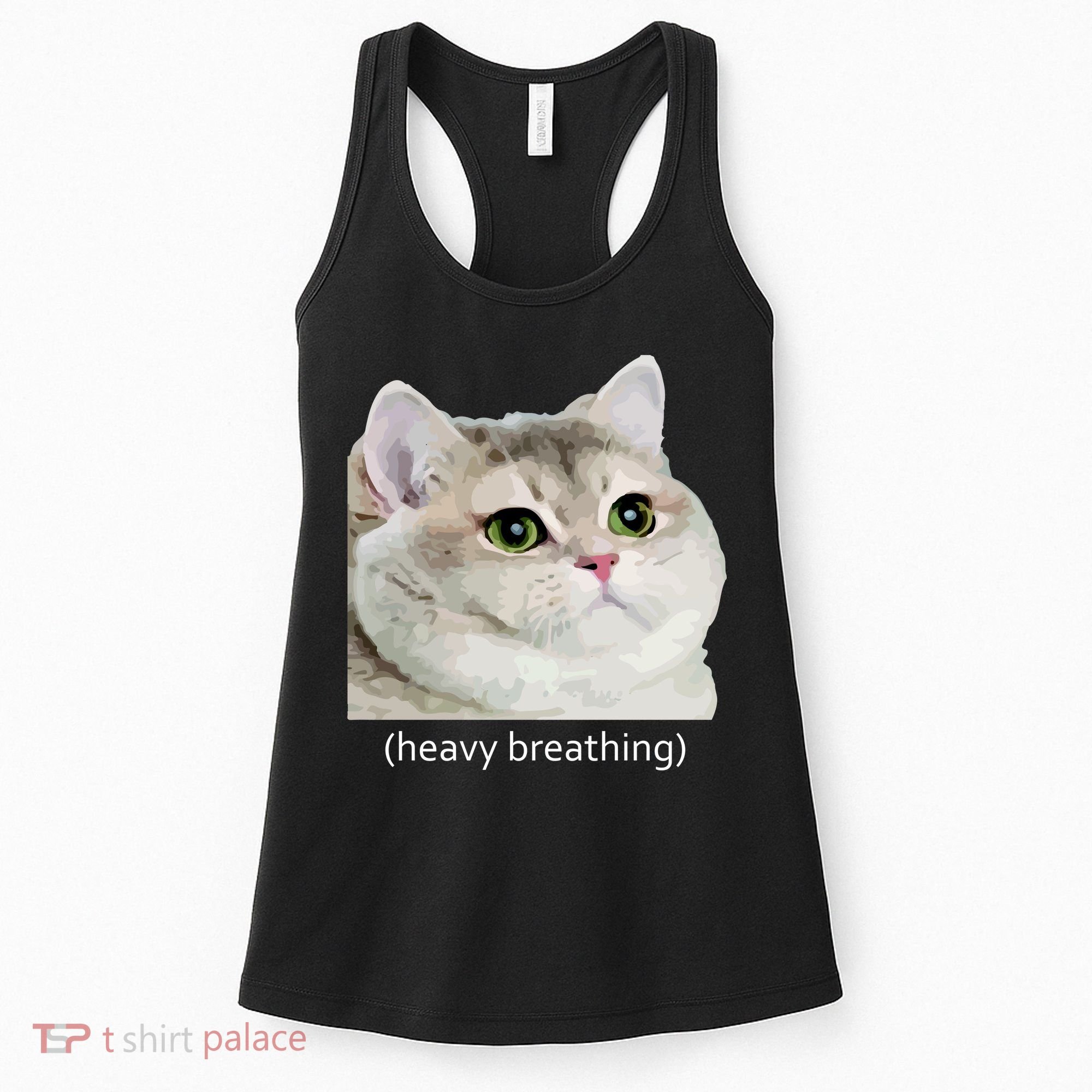 Heavy Breathing Cat Women's Tank Top