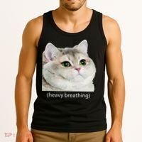 Heavy Breathing Cat Tank Top thumb 3