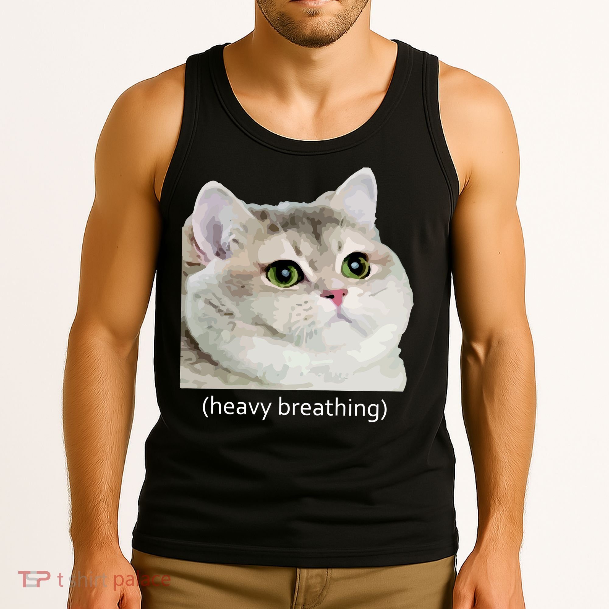 Heavy Breathing Cat Tank Top