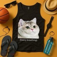 Heavy Breathing Cat Tank Top thumb 4
