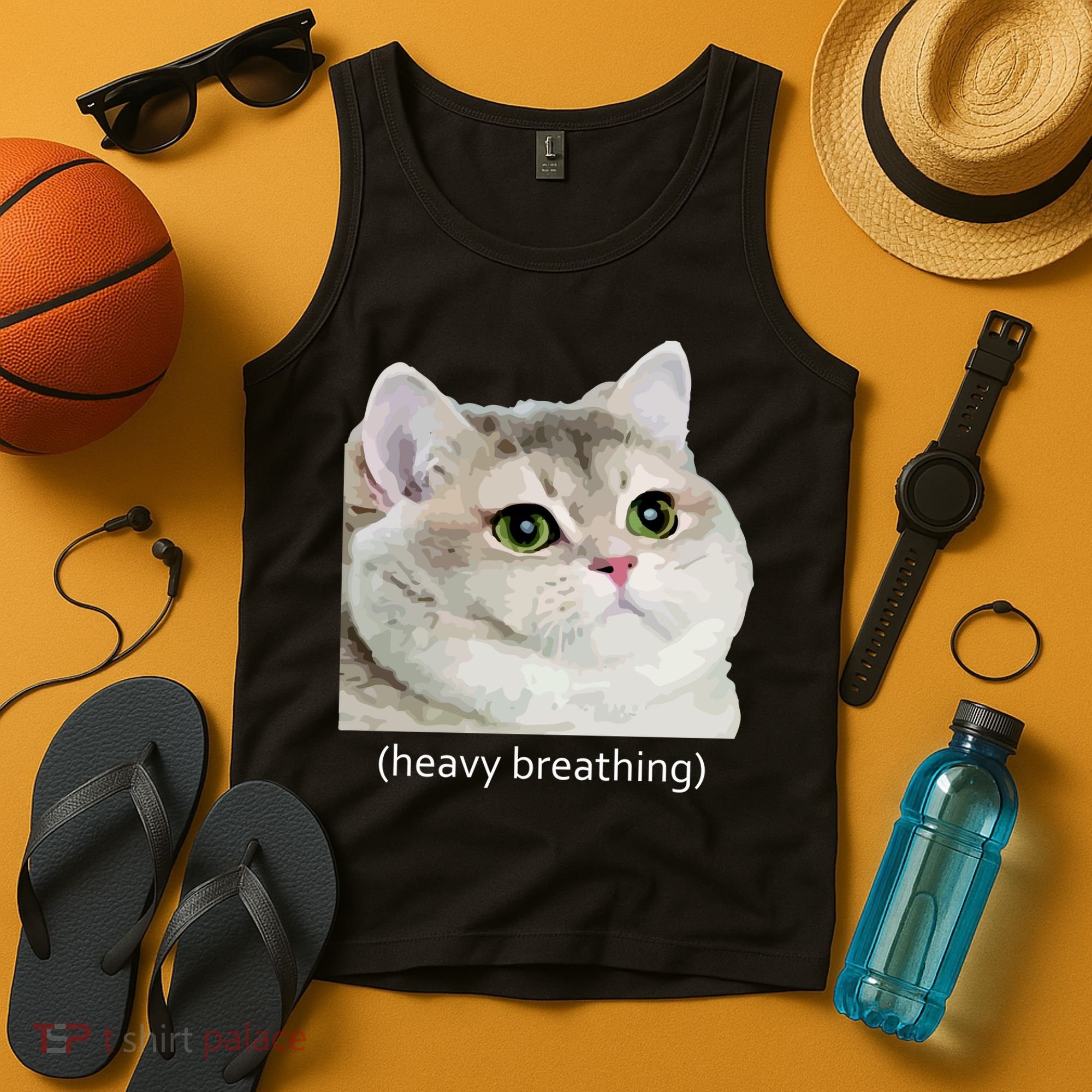 Heavy Breathing Cat Tank Top