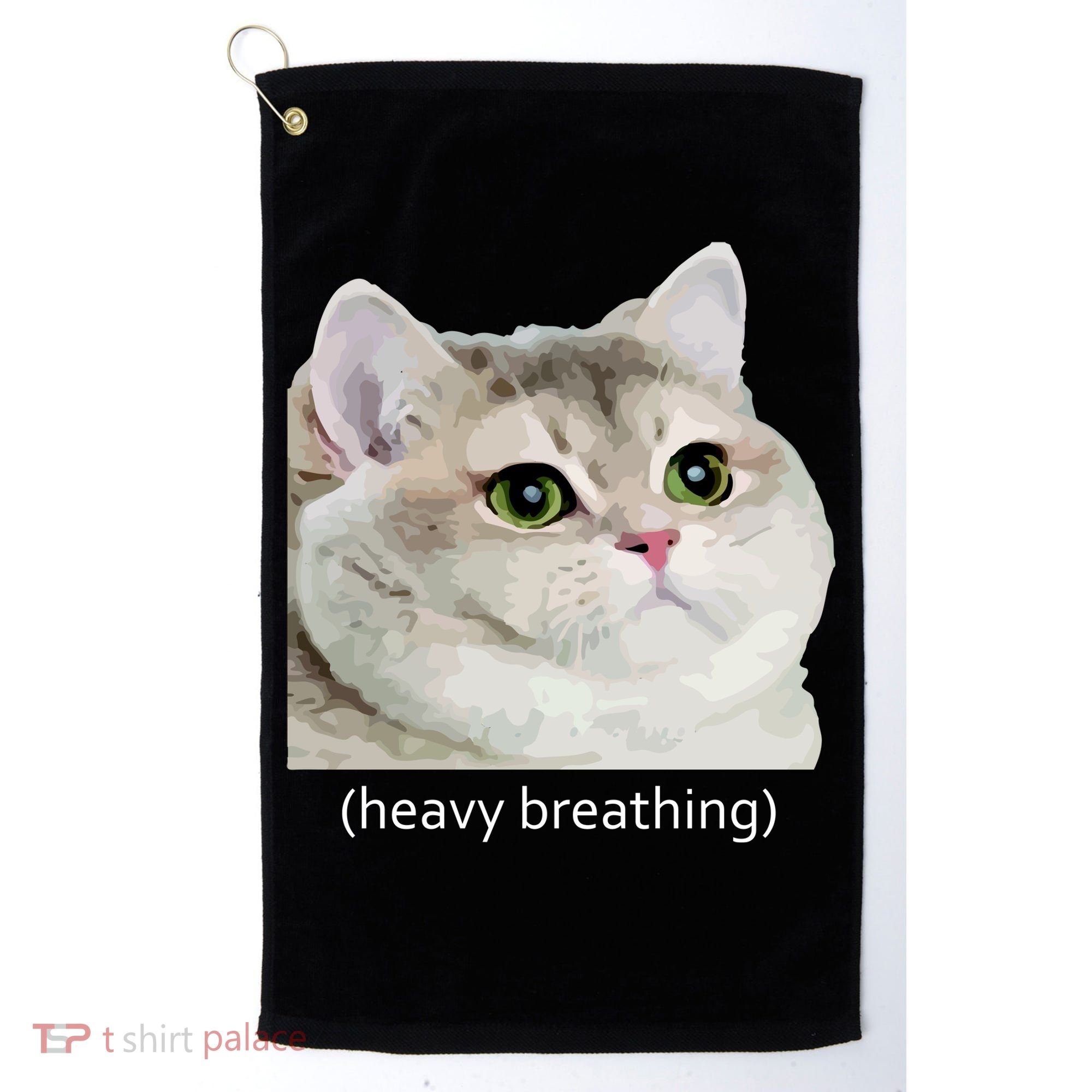 Heavy Breathing Cat Golf Towel