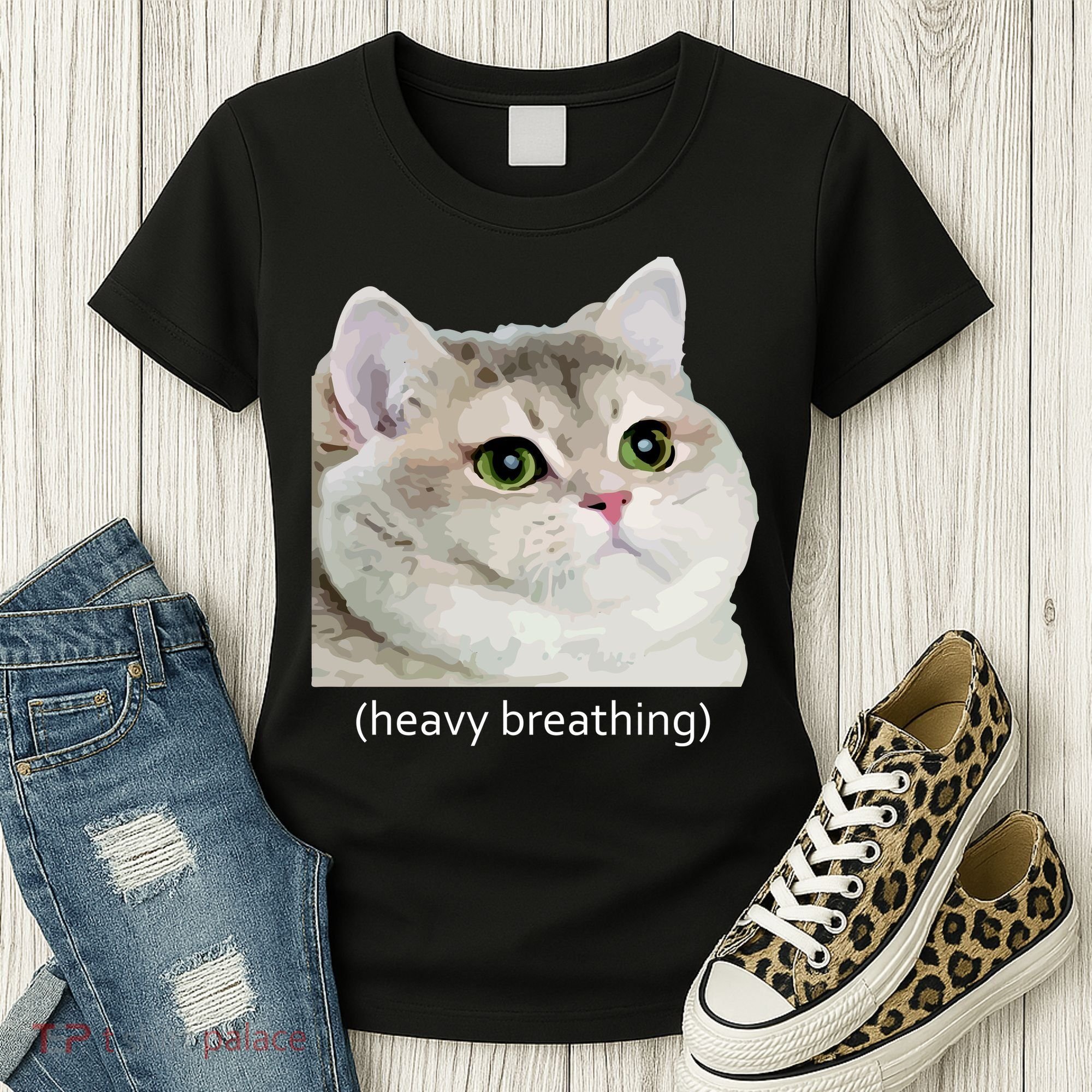 Heavy Breathing Cat Women's T-Shirt