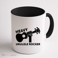 Heavy Ukulele Rocker Musical Instrument Acoustic Guitar Coffee Mug thumb 1