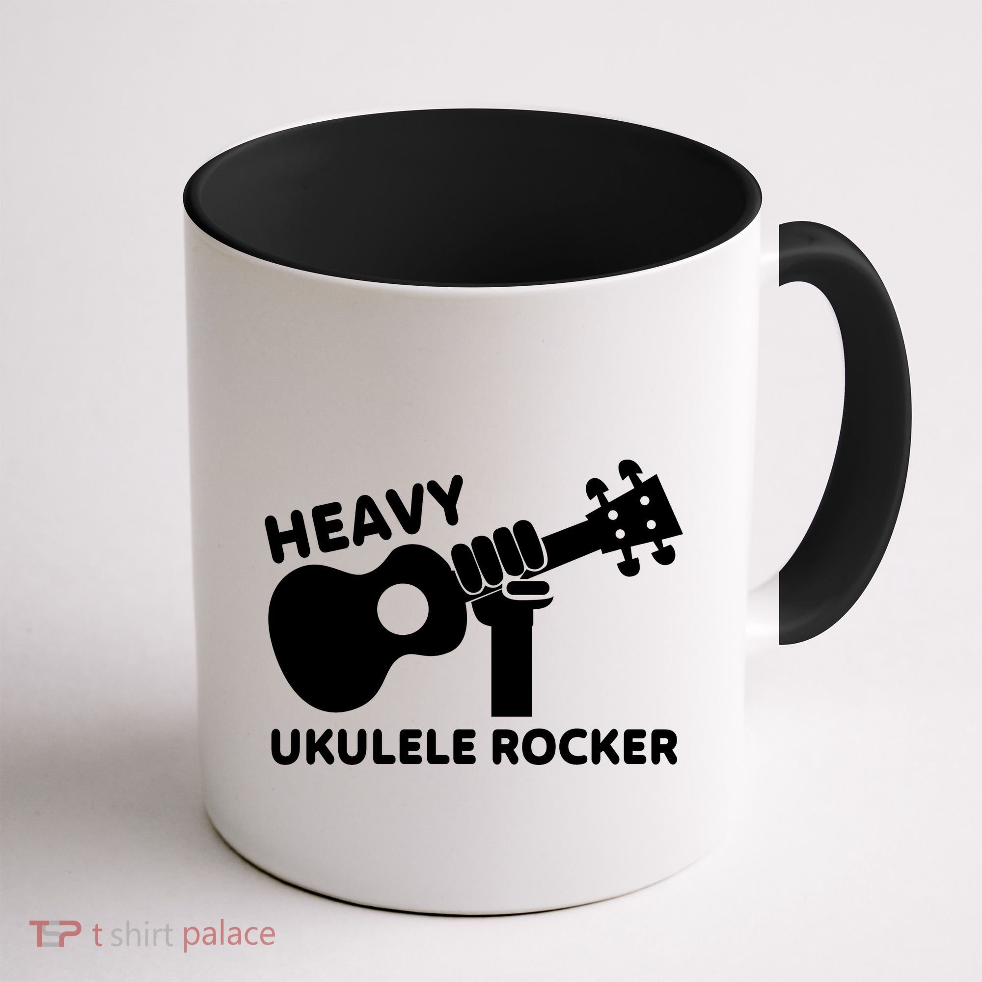 Heavy Ukulele Rocker Musical Instrument Acoustic Guitar Coffee Mug