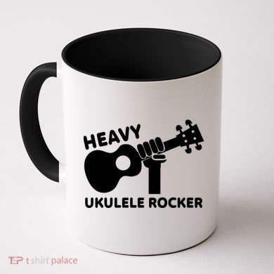 Heavy Ukulele Rocker Musical Instrument Acoustic Guitar Coffee Mug