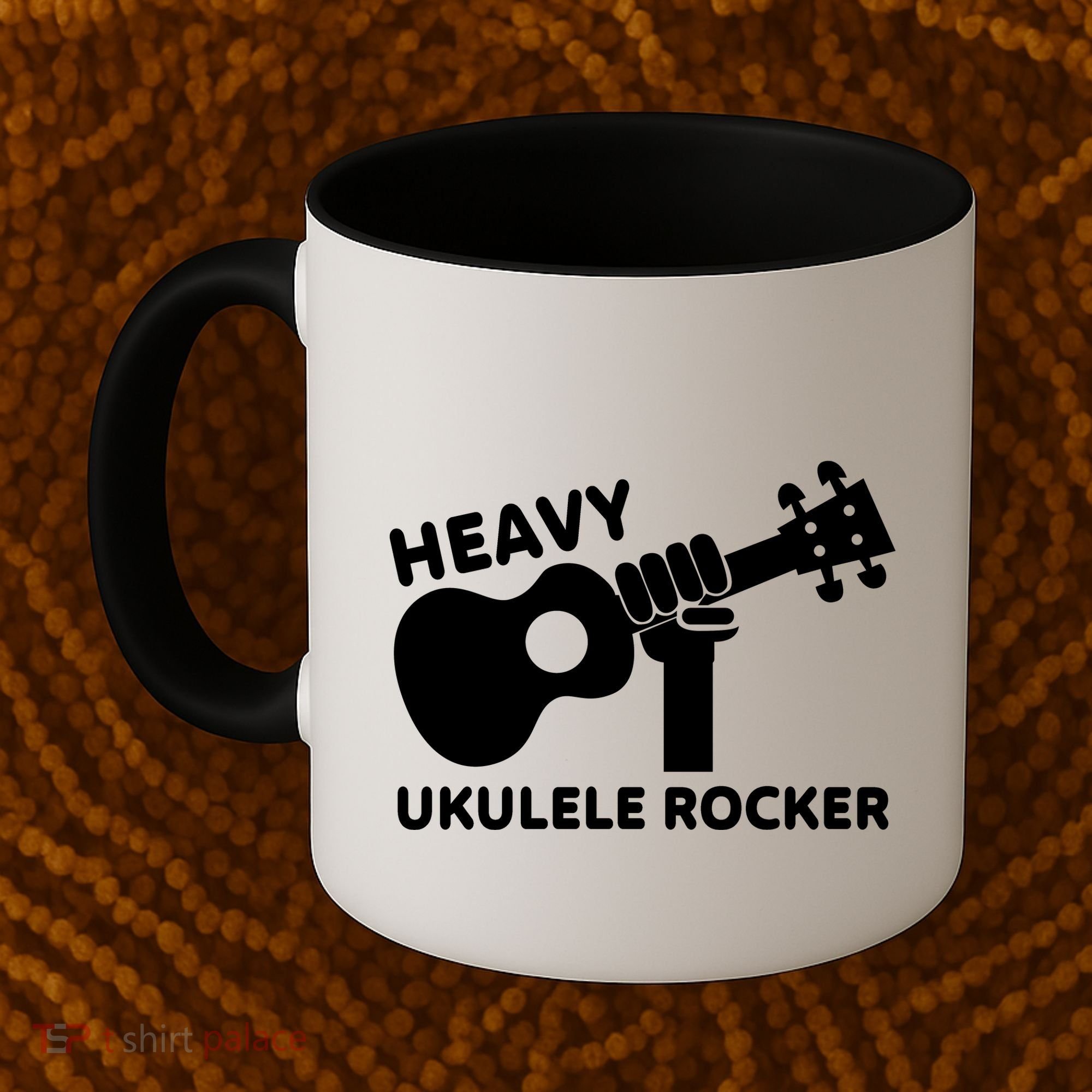 Heavy Ukulele Rocker Musical Instrument Acoustic Guitar Coffee Mug