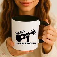 Heavy Ukulele Rocker Musical Instrument Acoustic Guitar Coffee Mug thumb 3