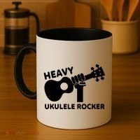 Heavy Ukulele Rocker Musical Instrument Acoustic Guitar Coffee Mug thumb 4