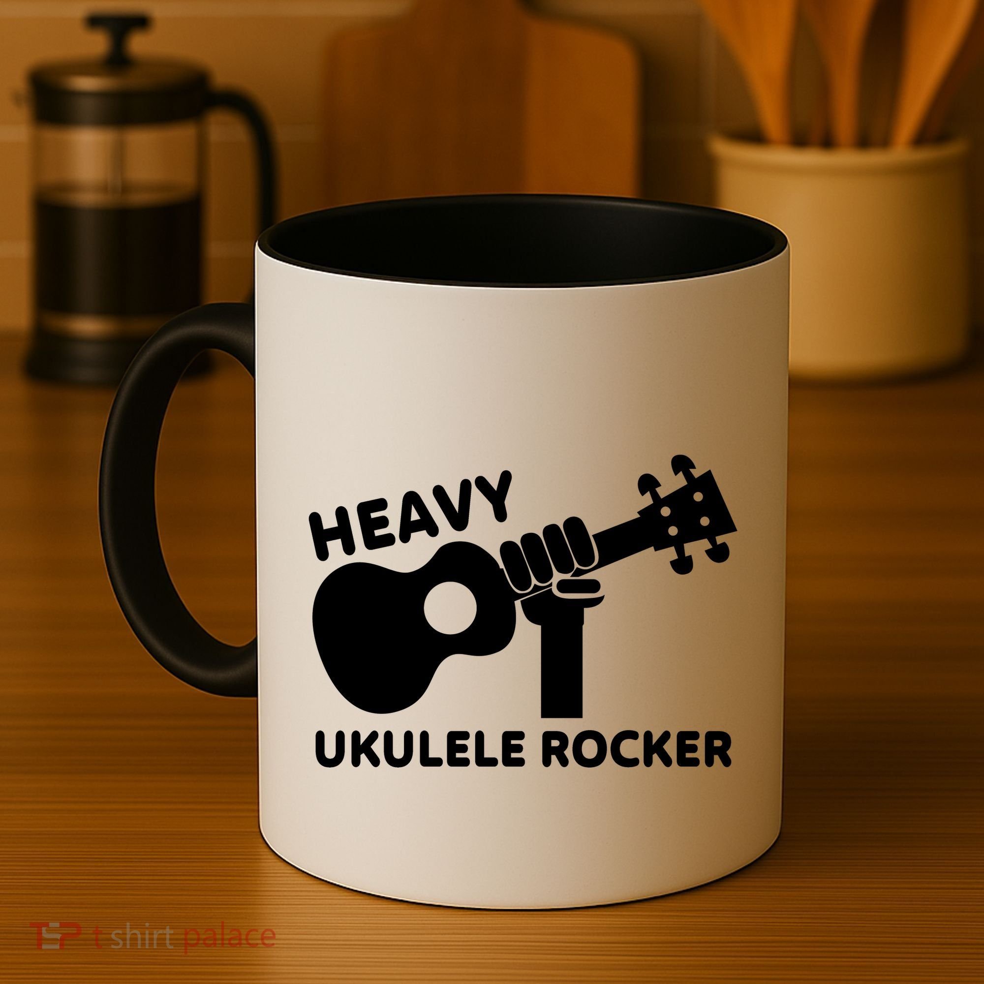 Heavy Ukulele Rocker Musical Instrument Acoustic Guitar Coffee Mug