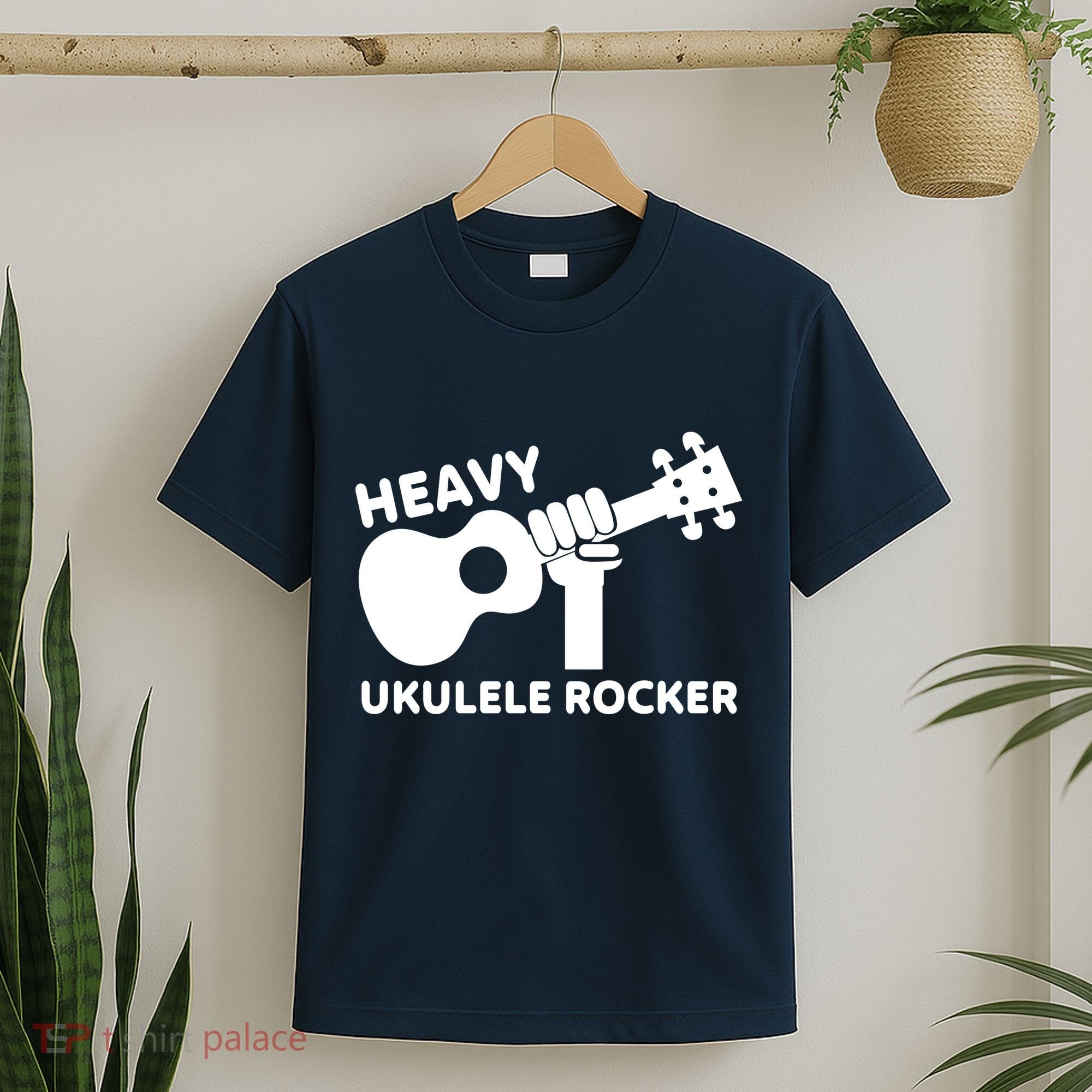 Heavy Ukulele Rocker Musical Instrument Acoustic Guitar T-Shirt