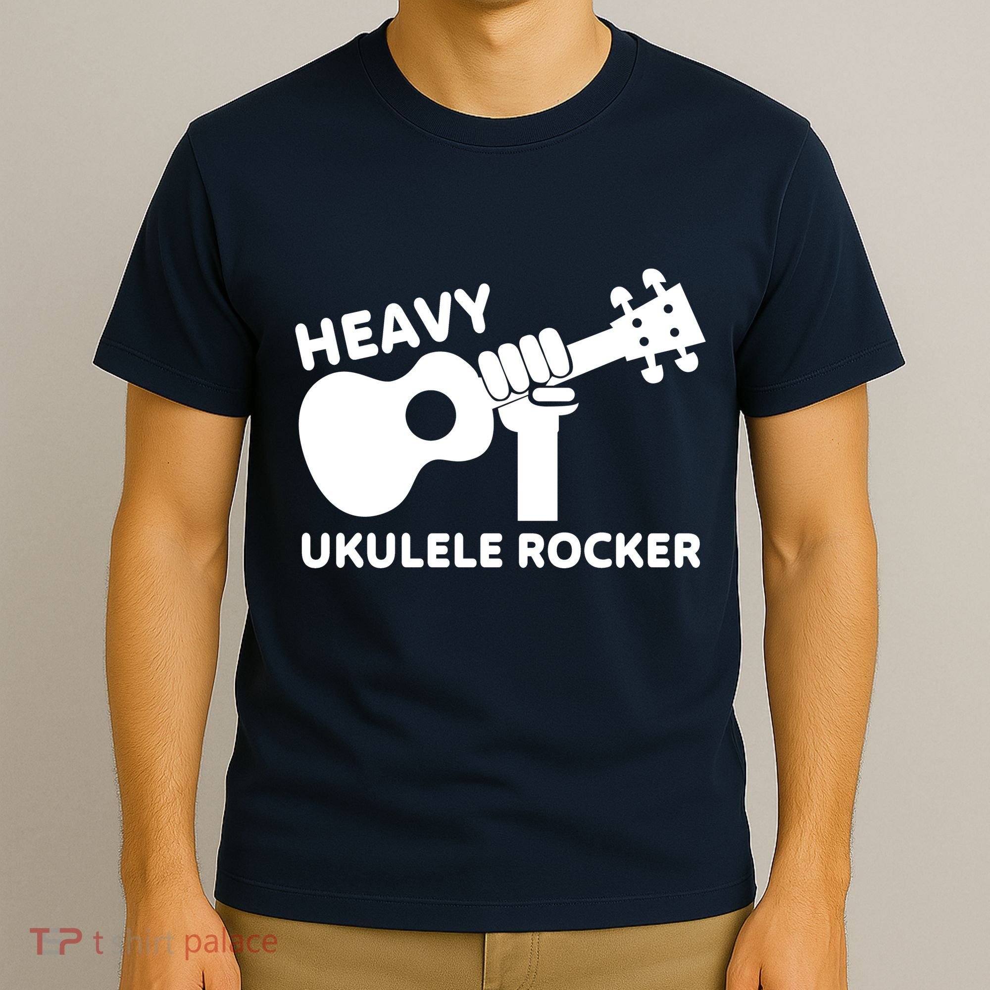 Heavy Ukulele Rocker Musical Instrument Acoustic Guitar T-Shirt