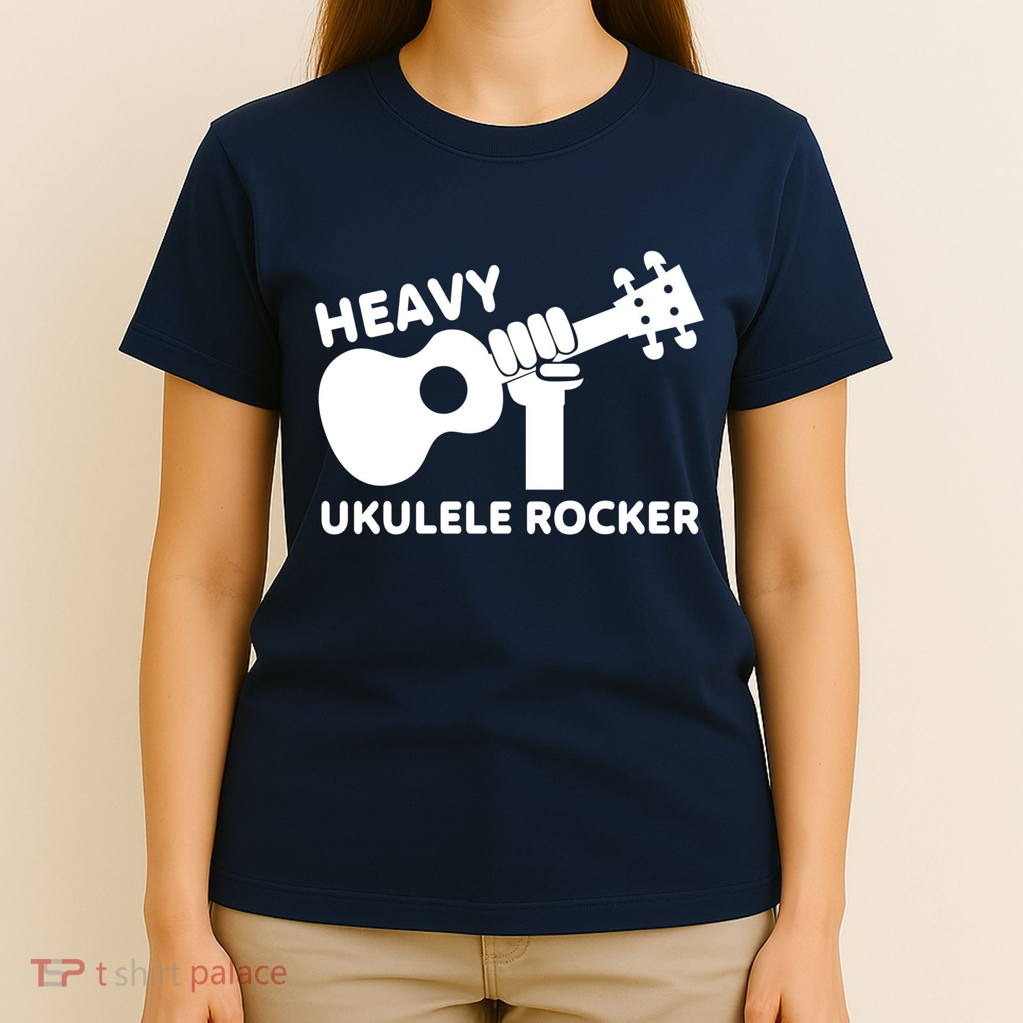 Heavy Ukulele Rocker Musical Instrument Acoustic Guitar T-Shirt