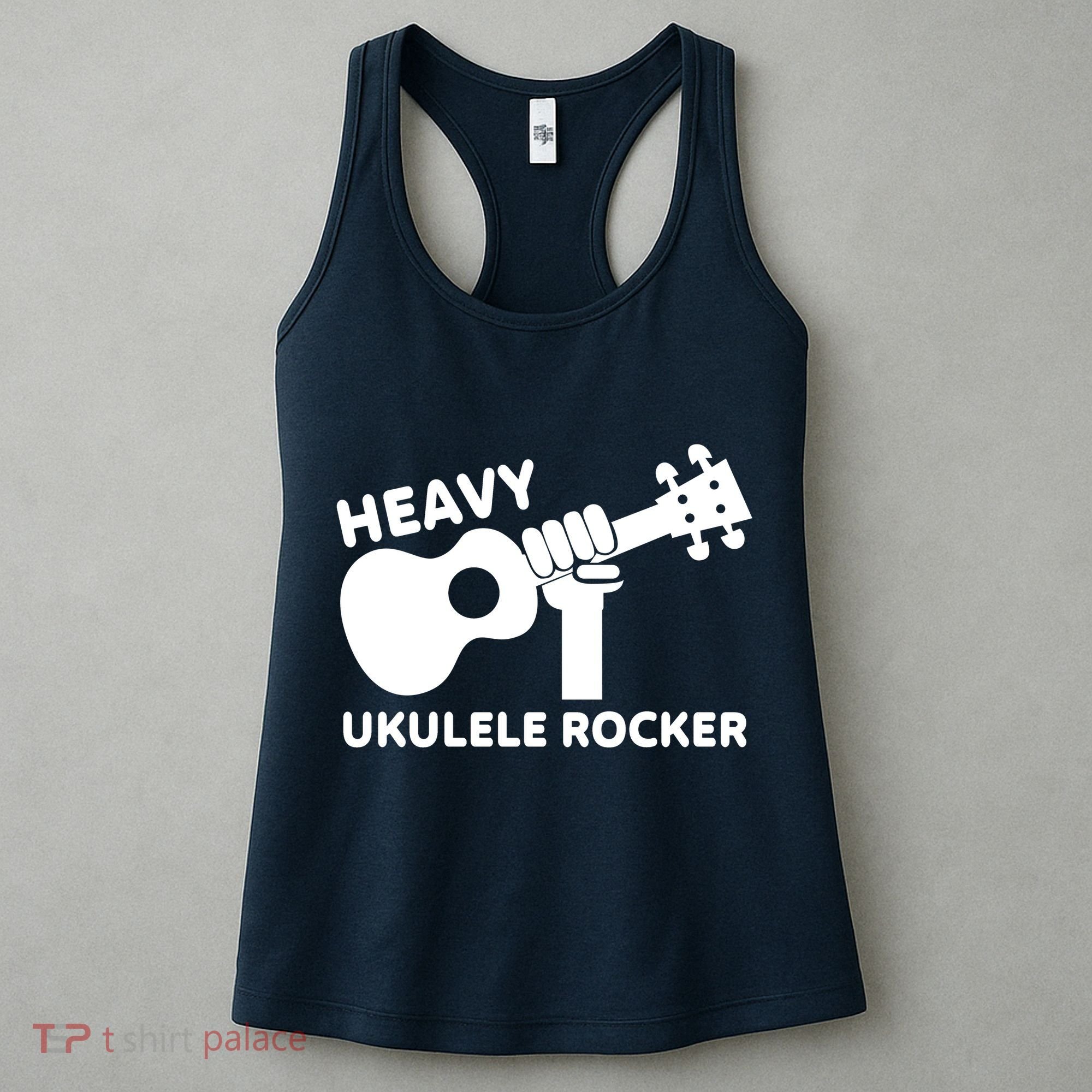 Heavy Ukulele Rocker Musical Instrument Acoustic Guitar Women's Tank Top