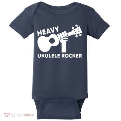 Heavy Ukulele Rocker Musical Instrument Acoustic Guitar Baby Bodysuit
