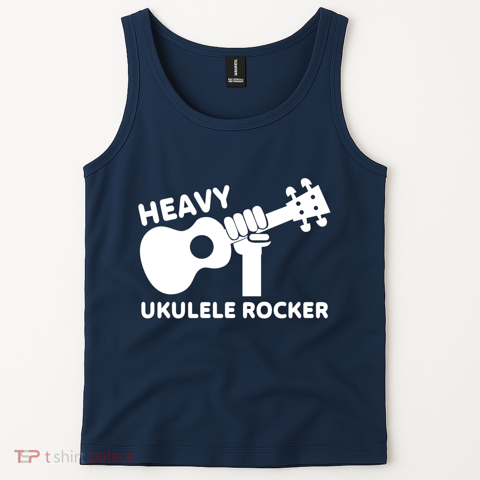 Heavy Ukulele Rocker Musical Instrument Acoustic Guitar Tank Top