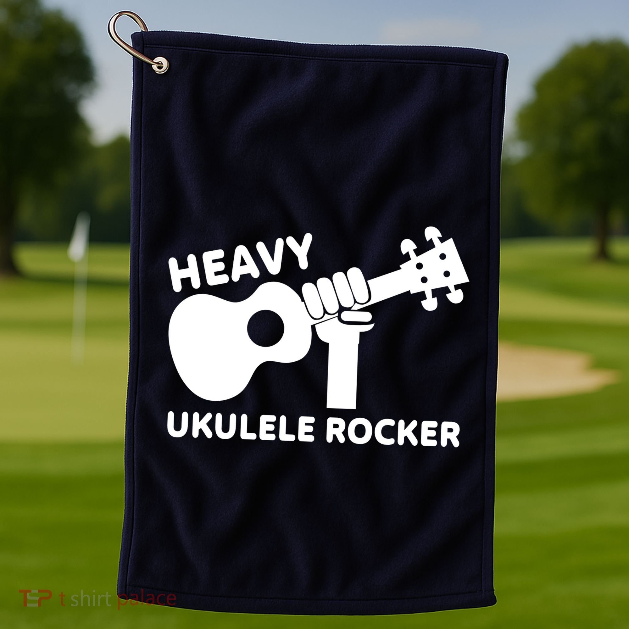 Heavy Ukulele Rocker Musical Instrument Acoustic Guitar Golf Towel