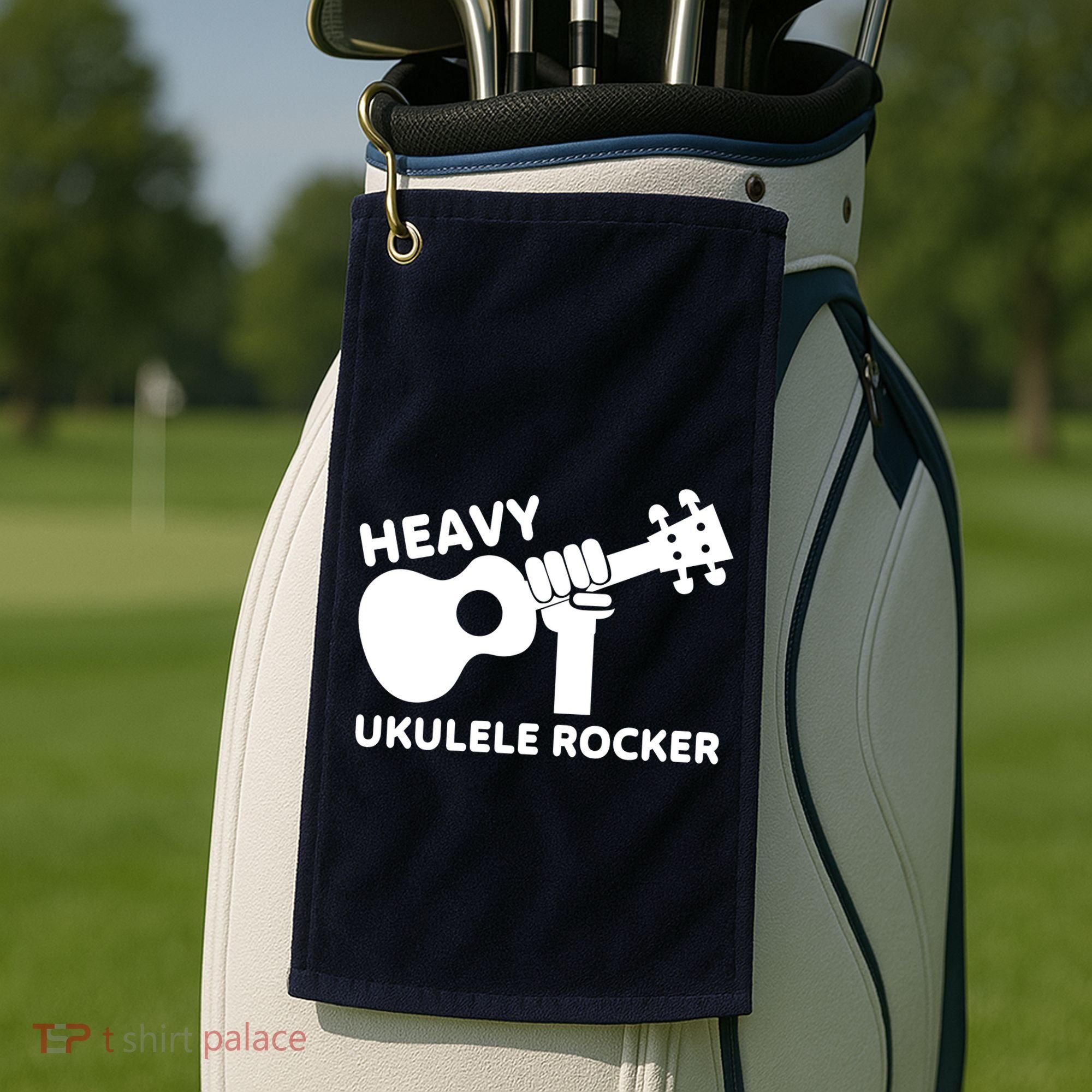 Heavy Ukulele Rocker Musical Instrument Acoustic Guitar Golf Towel