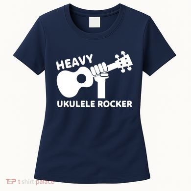 Heavy Ukulele Rocker Musical Instrument Acoustic Guitar Women's T-Shirt