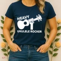 Heavy Ukulele Rocker Musical Instrument Acoustic Guitar Women's T-Shirt thumb 2