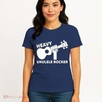 Heavy Ukulele Rocker Musical Instrument Acoustic Guitar Women's T-Shirt thumb 4