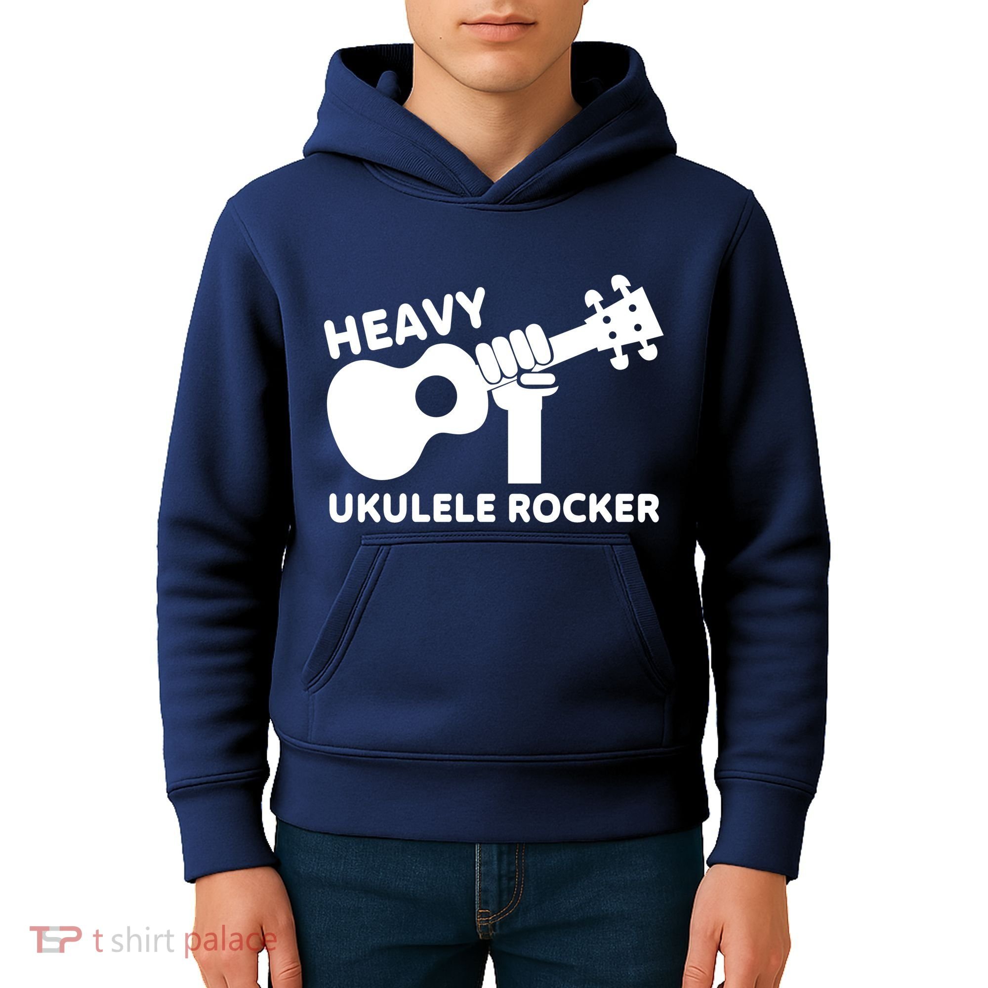 Heavy Ukulele Rocker Musical Instrument Acoustic Guitar Kids Hoodie