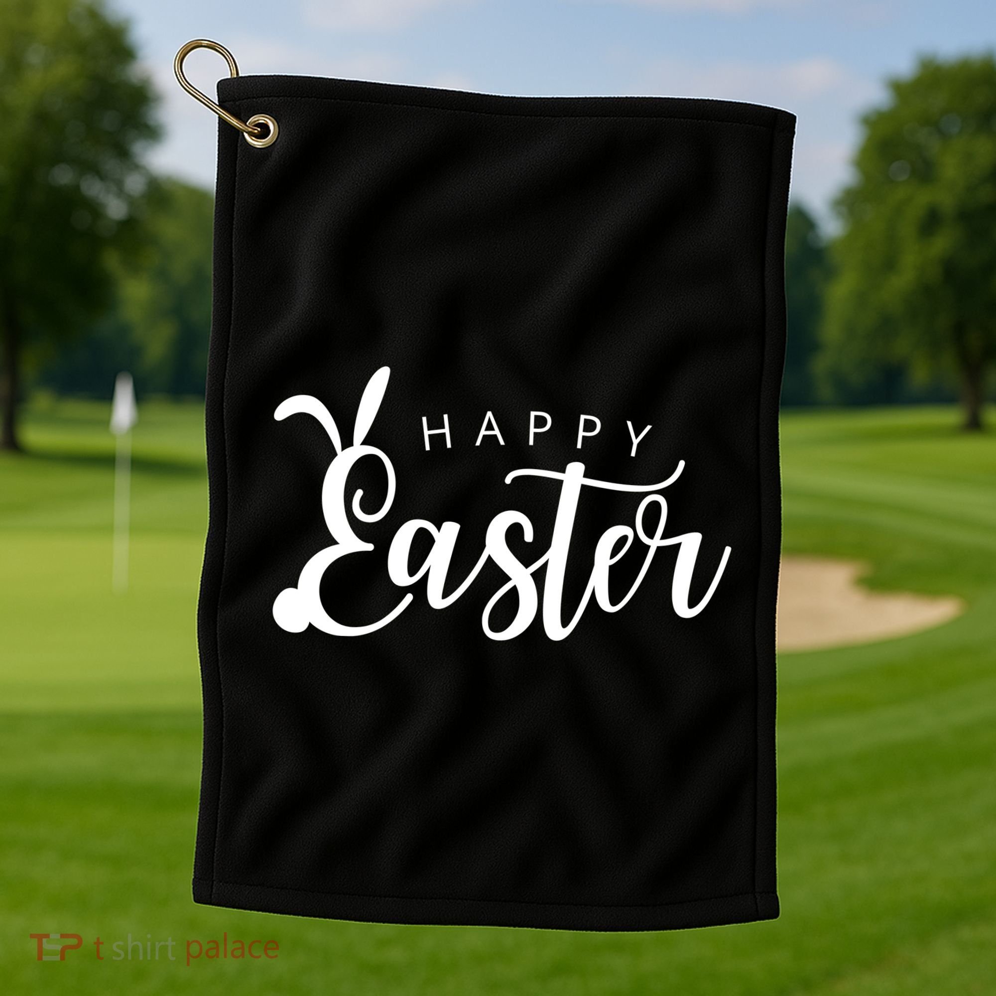 Happy Easter Bunny Holiday Golf Towel